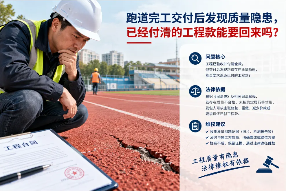 跑道完工交付后发现质量隐患,已经付清的工程款能要回来吗?