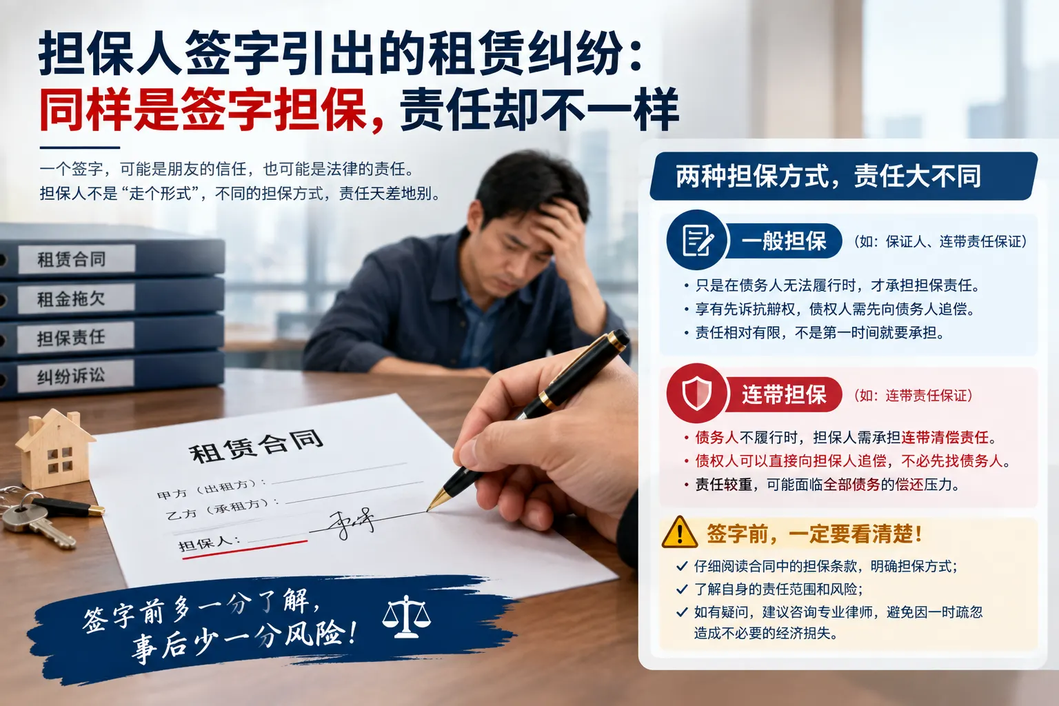 一张担保人签字引出的租赁纠纷:同样是签字担保,责任却不一样